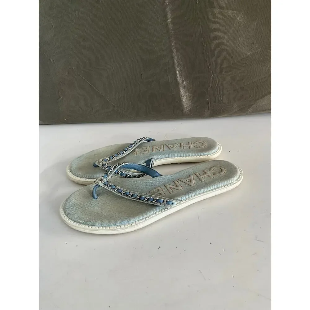 Chanel inter-locking denim sandals